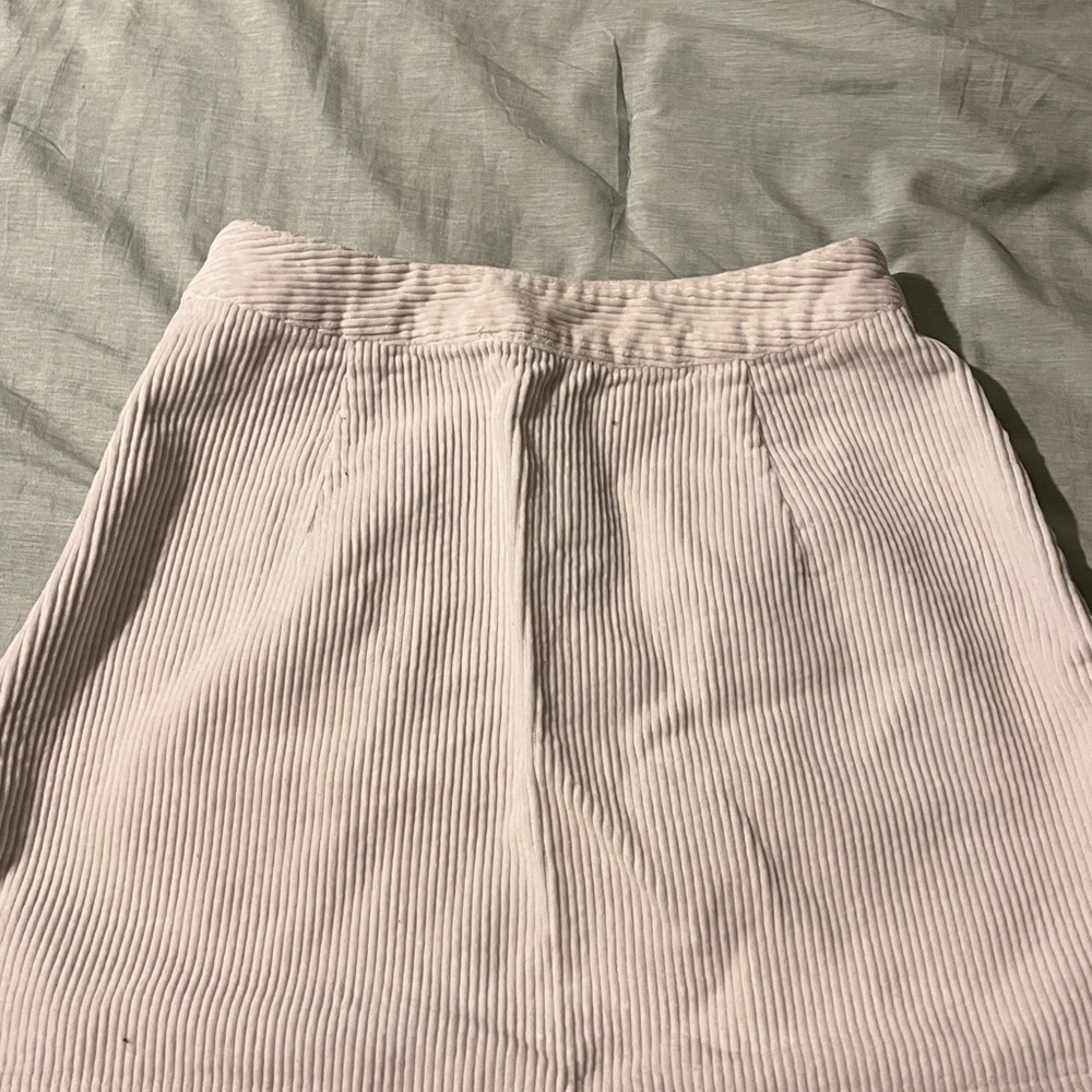 Forever 21 Cream Ribbed Pencil Skirt